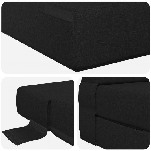 Foldbar sovesofa - sort, 152 x 86,5 x 60 cm