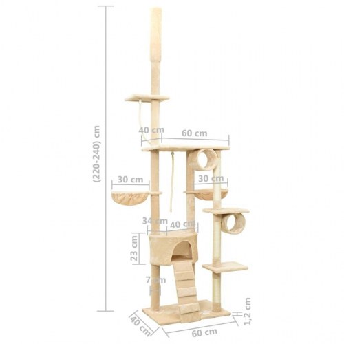Kradsetræ 220-240 cm gulv-til-loft beige