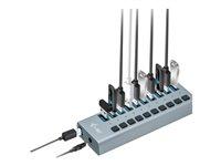 i-tec USB 3.0 opladningshub - 10 porte med 48 W strømforsyning, grå billede