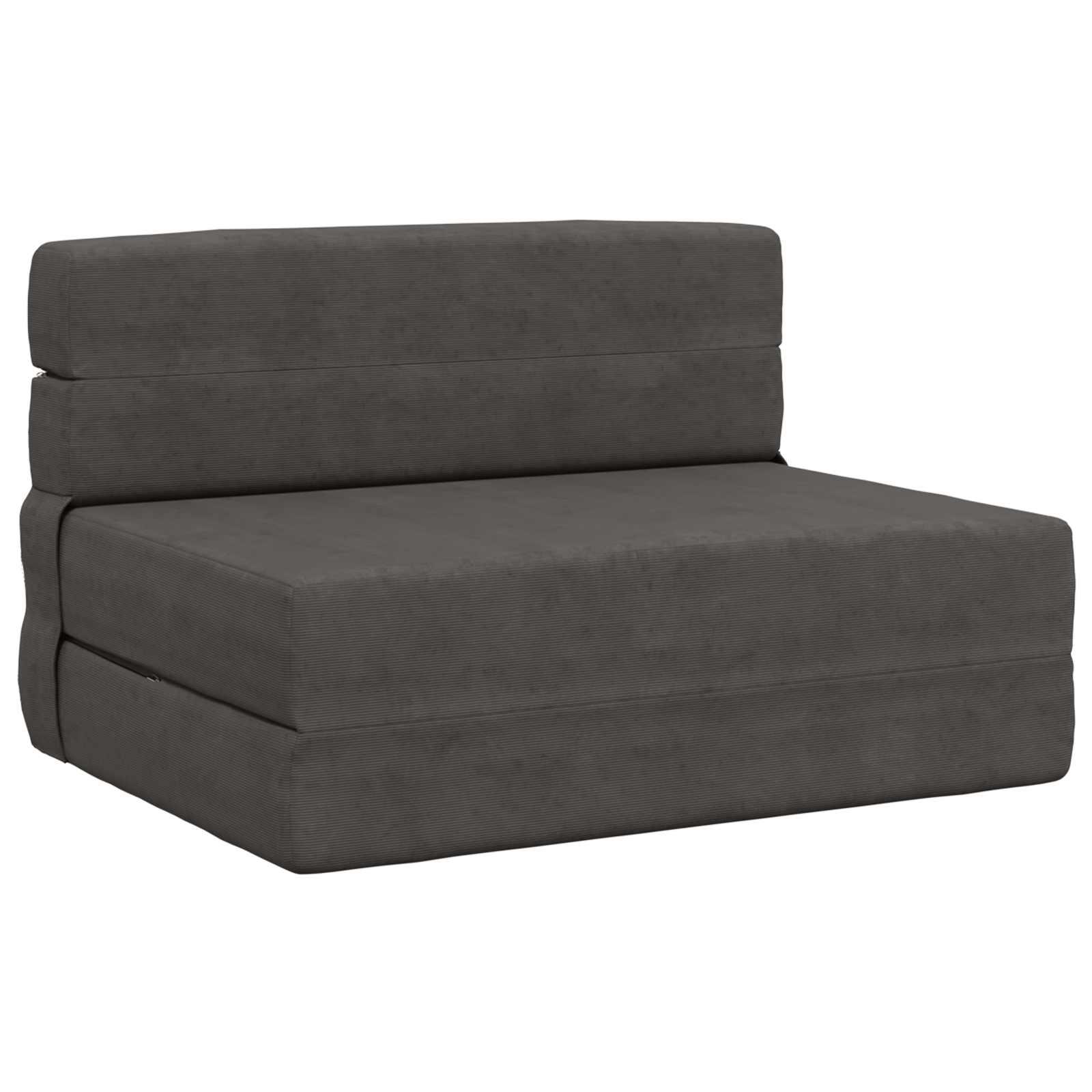 Foldesofa seng Mørkegrå 190 x 70 x 15 cm Velourstof