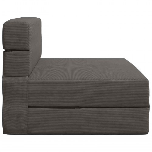 Foldesofa seng Mørkegrå 190 x 70 x 15 cm Velourstof