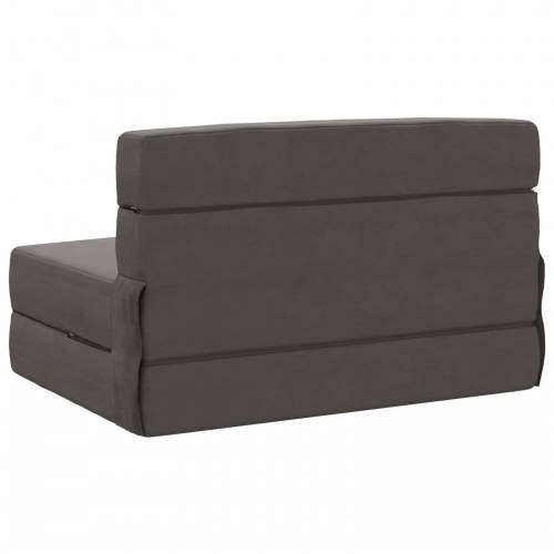 Foldesofa seng Mørkegrå 190 x 70 x 15 cm Velourstof