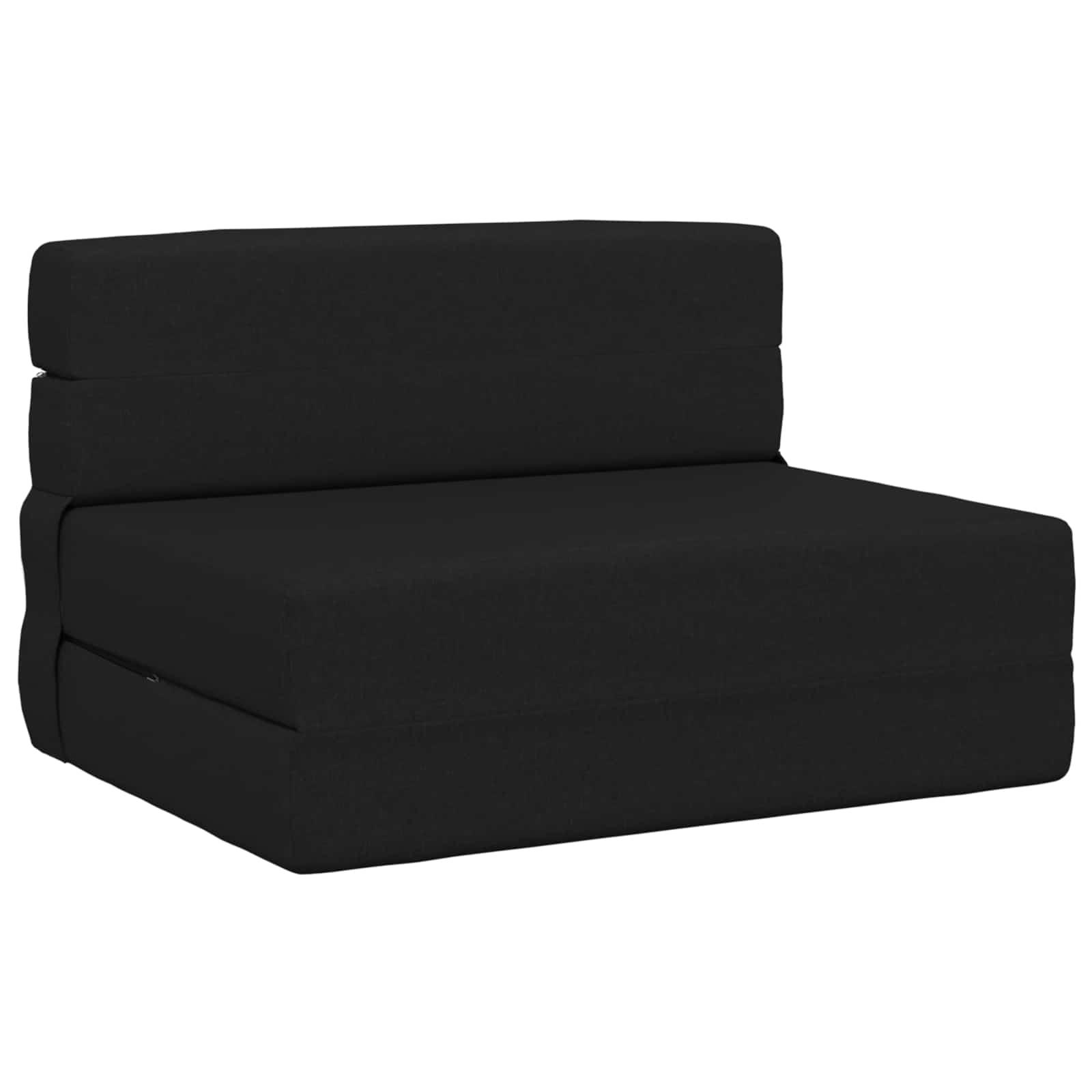 Foldesofa seng Sort 190 x 70 x 15 cm Stof