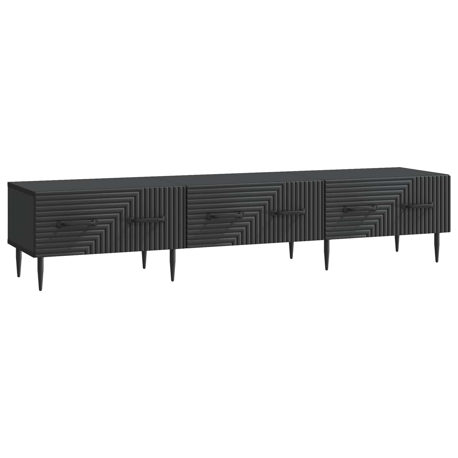 TV-skab med skuffe Sort 147 x 34,5 x 30 cm Konstrueret træ
