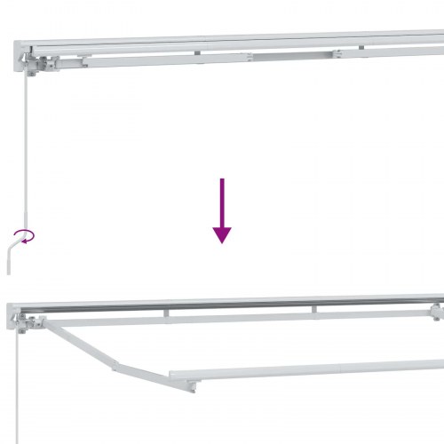 Manuel Udtrækkelig Markise Grøn og Hvid 3 x 2,5 m
