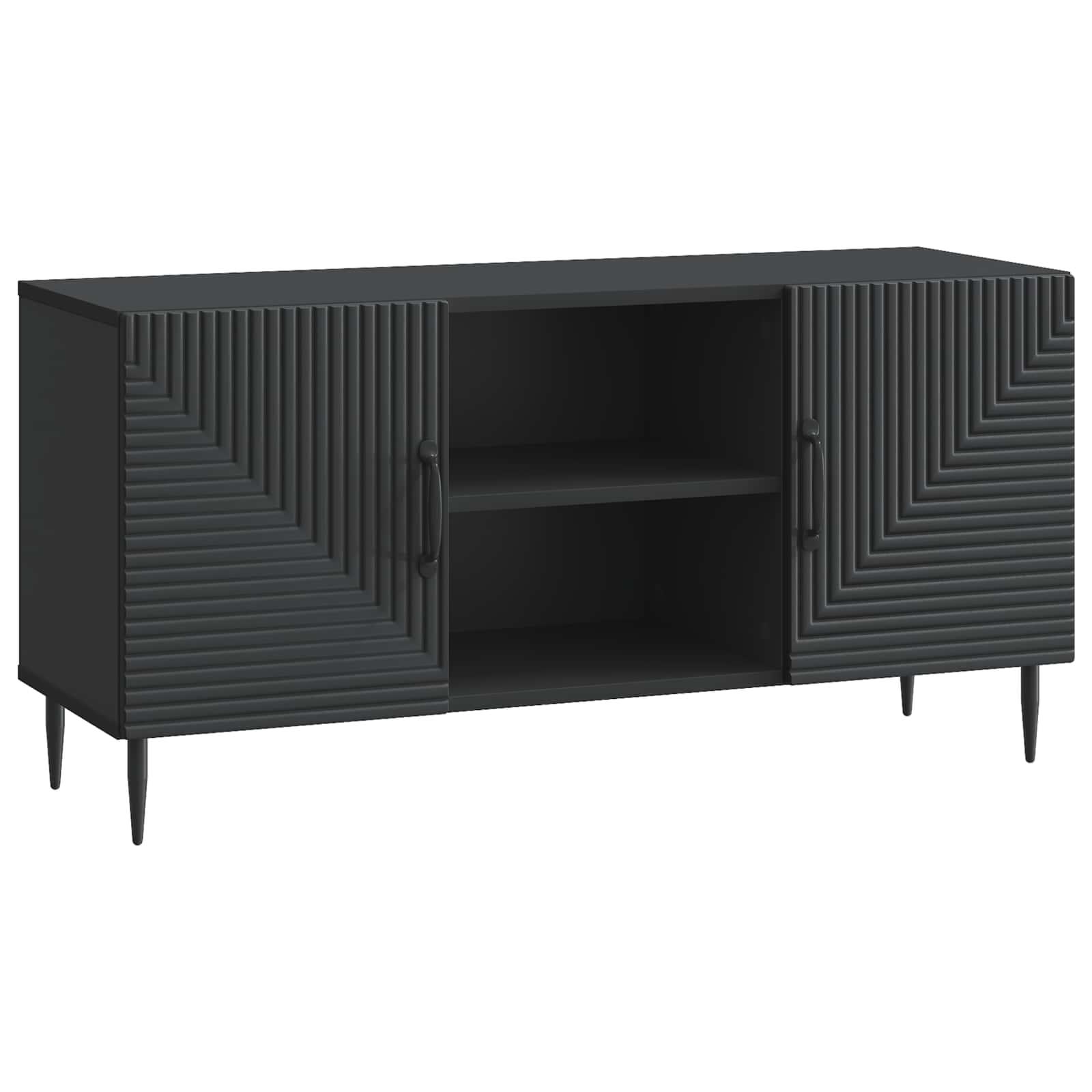 TV-skab Sort 102 x 34,5 x 50 cm Konstrueret træ