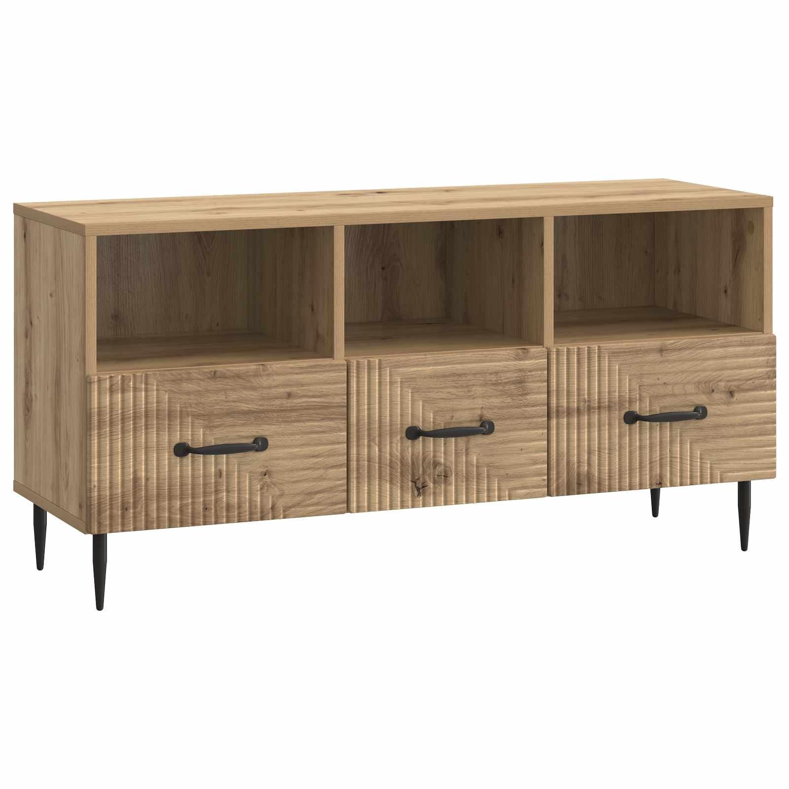Tv-skab Med Skuffe 102 X 34,5 X 50 Cm Konstrueret Træ - Artisan-eg