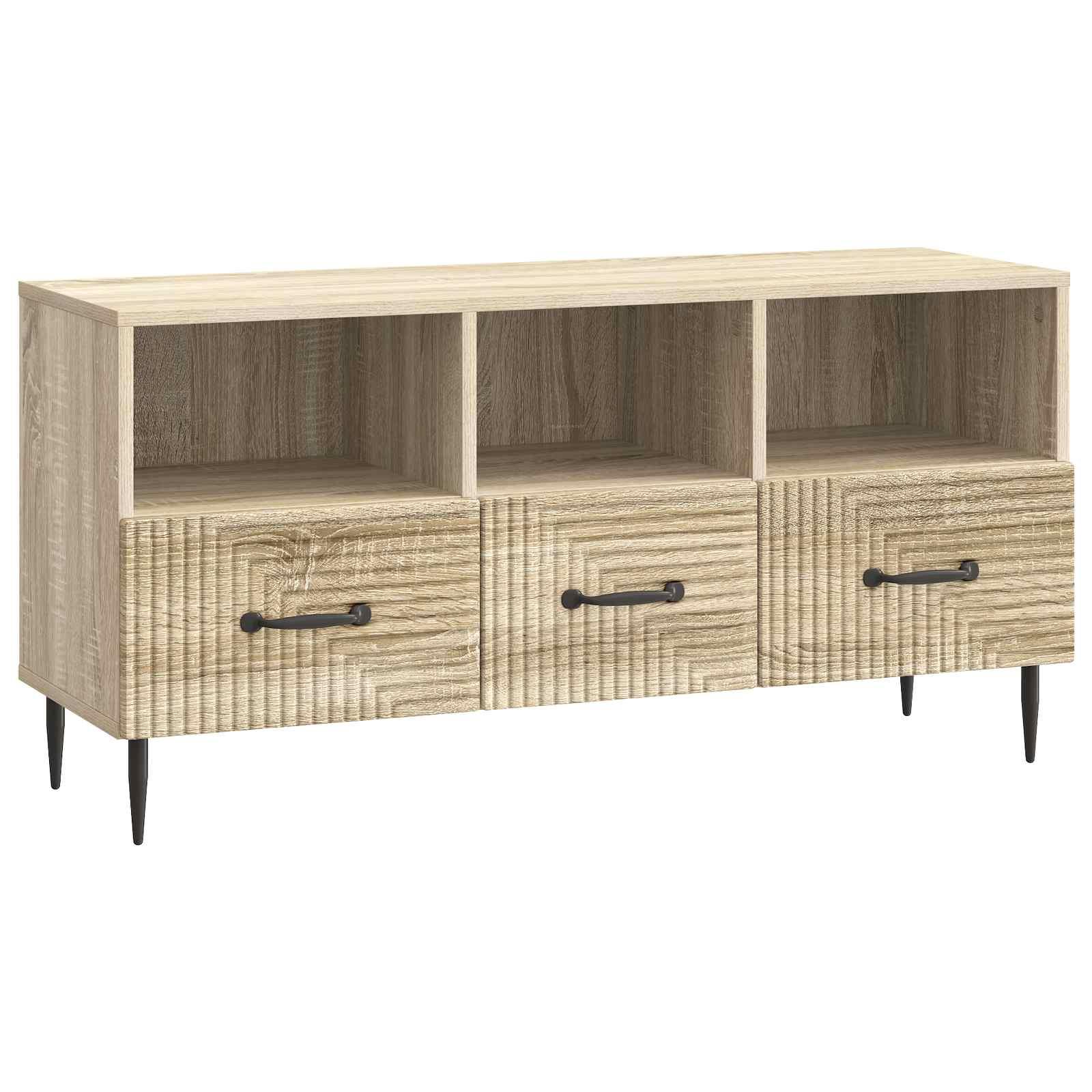 Tv-skab Med Skuffe 102 X 34,5 X 50 Cm Konstrueret Træ - Sonoma-eg