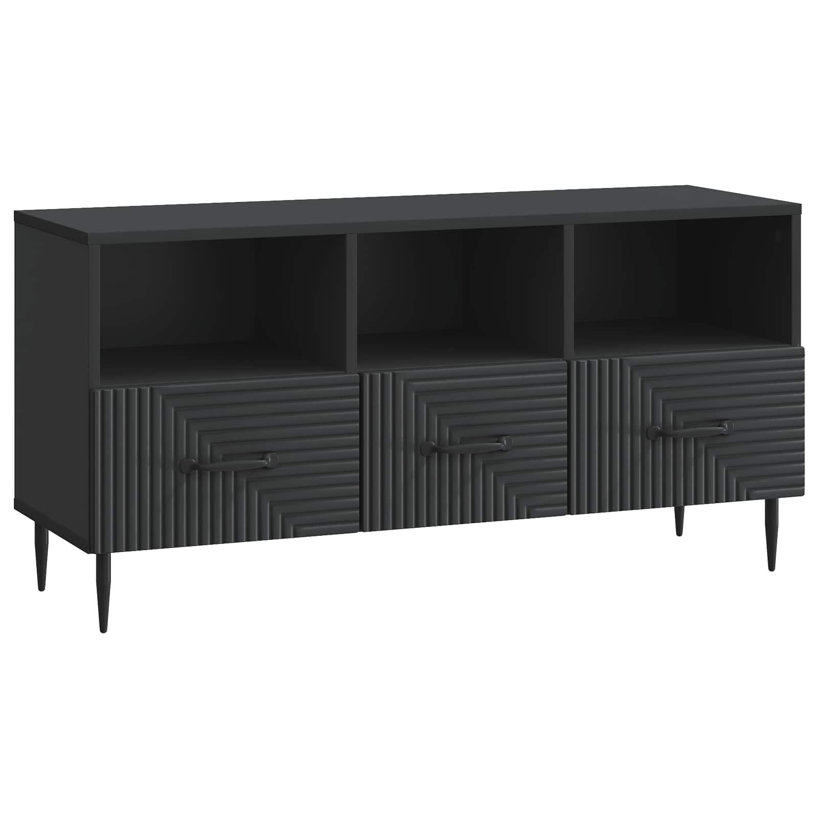 TV-skab med skuffe Sort 102 x 34,5 x 50 cm Konstrueret træ