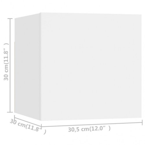 Væghængte tv-skabe 8 stk. - 30,5 × 30 × 30 cm - hvid