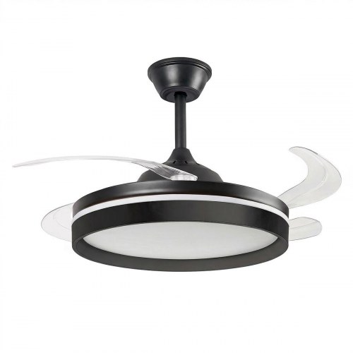 Loftventilator med LED-lys - 4 sammenklappelige vinger og fjernbetjening