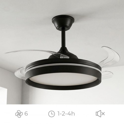 Loftventilator med LED-lys - 4 sammenklappelige vinger og fjernbetjening
