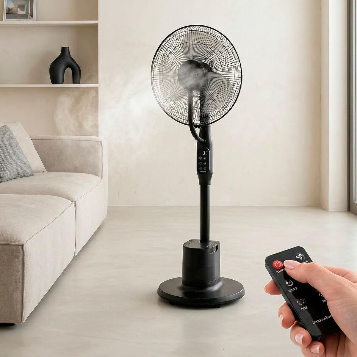 Ståltågeventilator med fjernbetjening, 3 hastigheder, 3 liters tank