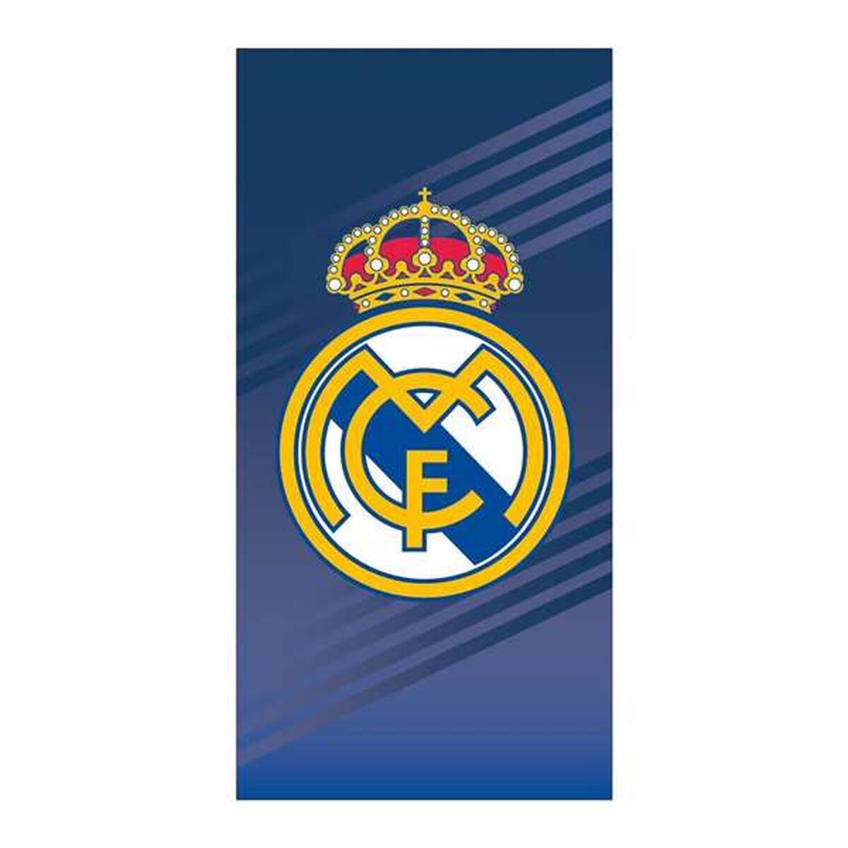 Real Madrid C.F. strandhåndklæde - blå mikrofiber (børn) (OUTLET A)