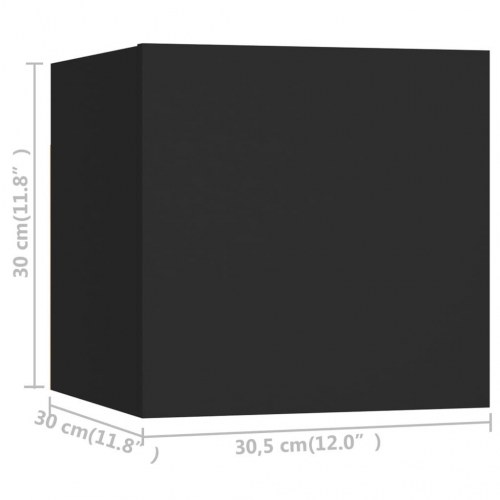 Væghængte tv-skabe 8 stk. 30,5x30x30 cm sort