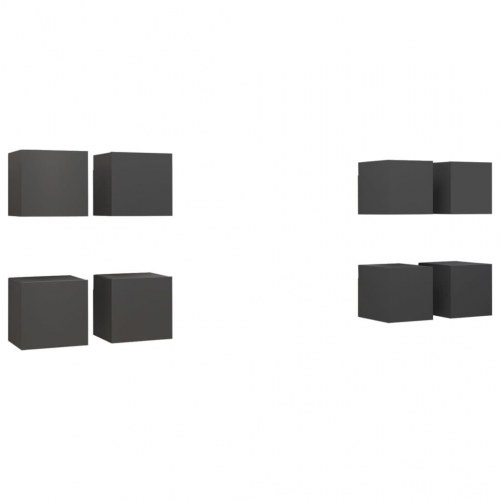 Væghængte tv-skabe 8 stk. 30,5x30x30 cm grå