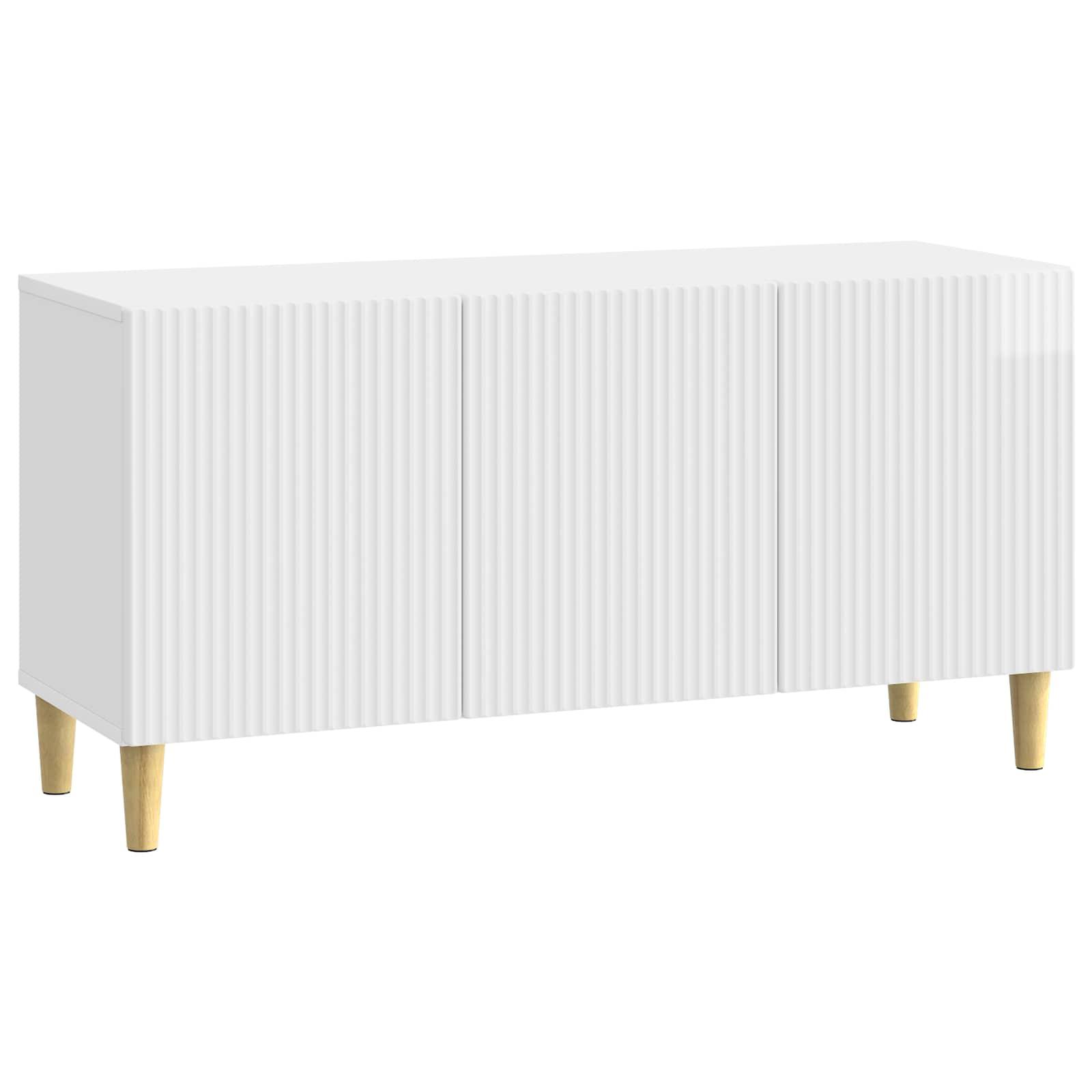 TV-skab Hvid højglans 99 x 34,5 x 50 cm Konstrueret træ