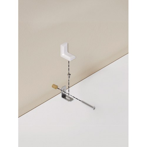 Bogreol med skab, 6 niveauer - 24 × 60 × 175 cm - skyhvid