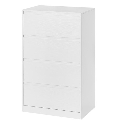 Kommode med 4 skuffer - moderne opbevaringsskab til soveværelse, 40 × 60 × 97,4 cm, hvid