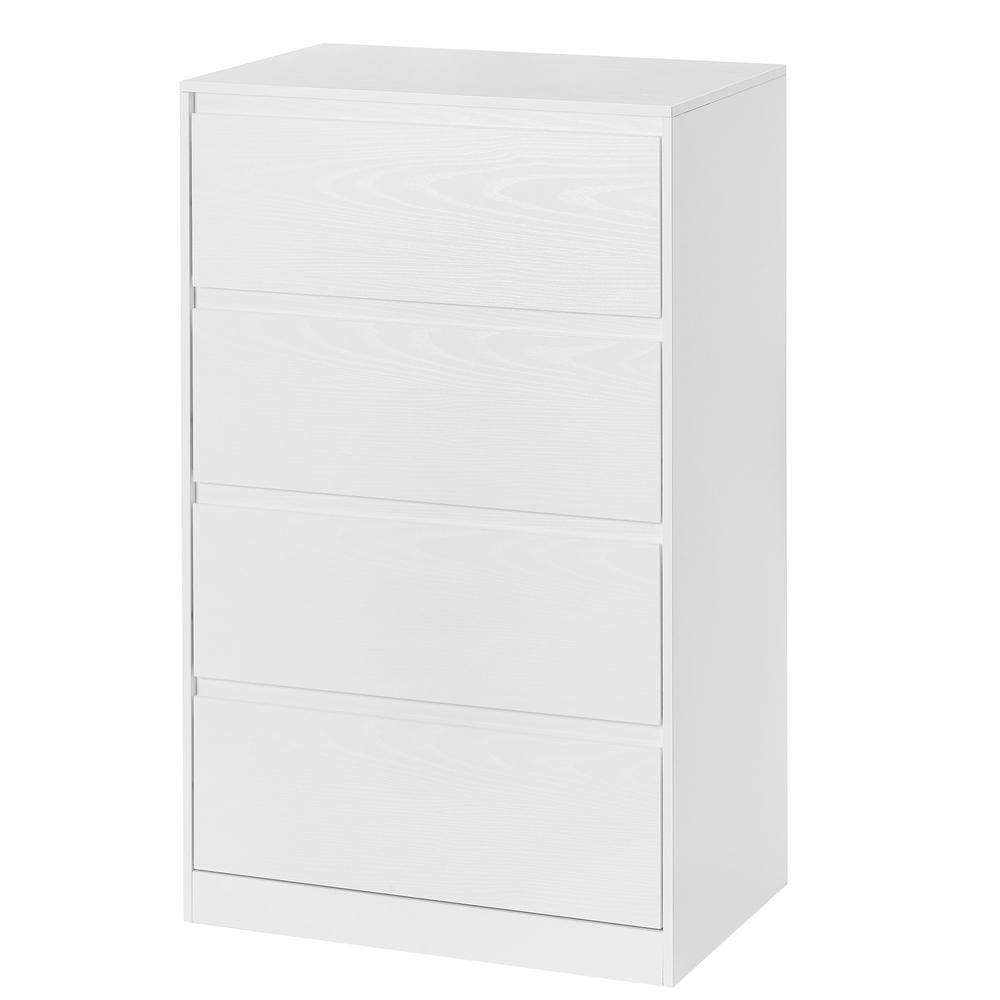 Kommode med 4 skuffer - moderne opbevaringsskab til soveværelse, 40 × 60 × 97,4 cm, hvid