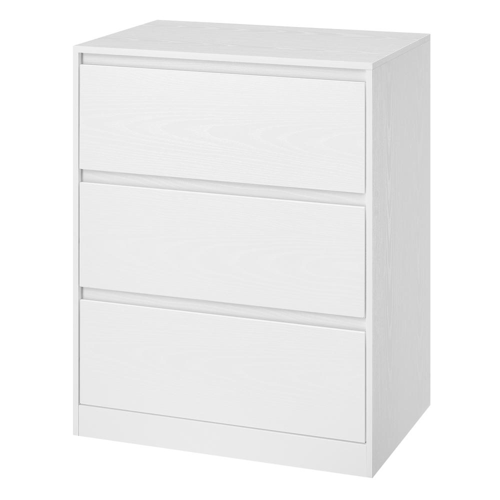 Kommode med 3 skuffer - moderne, snehvid, 40 × 60 × 75 cm (KAILYN)