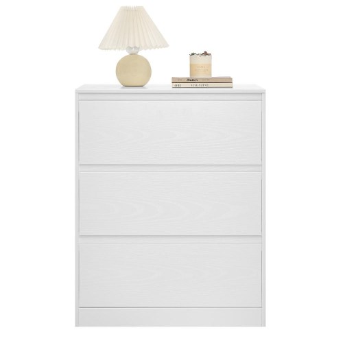Kommode med 3 skuffer - moderne, snehvid, 40 × 60 × 75 cm (KAILYN)