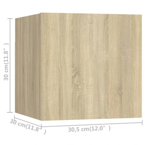 Væghængte skabe - 8 stk. 30,5×30×30 cm i sonoma-eg