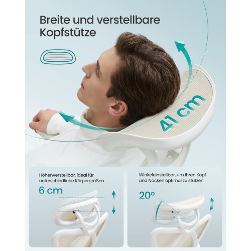 Ergonomisk kontorstol i mesh – højde- og lændestøtte, cappuccino beige (OBN063LH01)