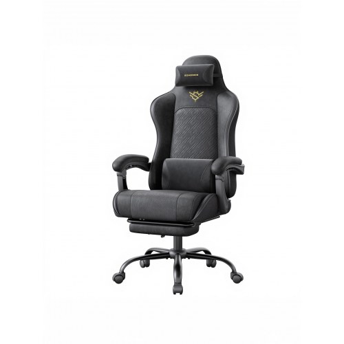Ergonomisk gamerstol med fodstøtte og fjedret sæde – ink black OBG079B01