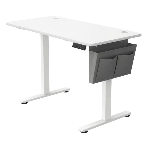 Elektrisk hæve-sænkebord 120 × 60 cm – 4 hukommelser, hjemmekontor, hvid