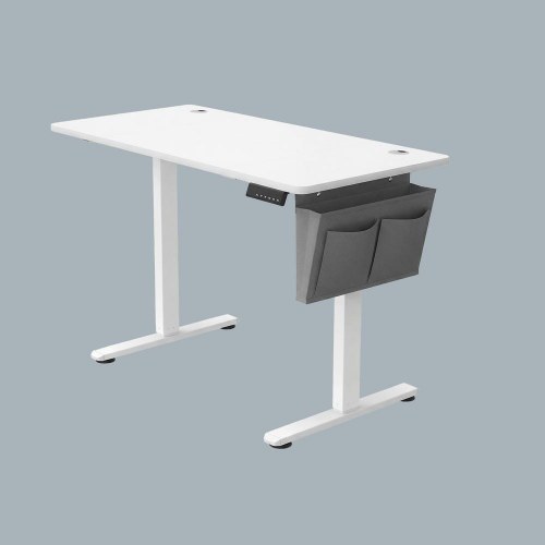 Elektrisk hæve-sænkebord 120 × 60 cm – 4 hukommelser, hjemmekontor, hvid
