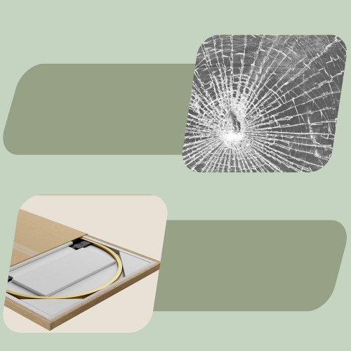 Buet gulvspejl 160 × 50 cm med stander – hærdet glas, aluminium, lys guld