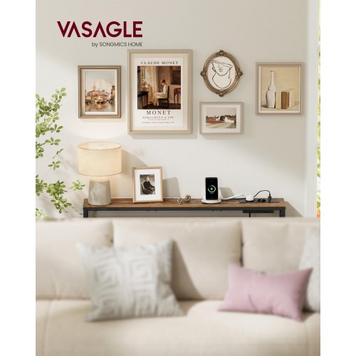 Konsolbord med ladestation og kroge 100 cm - Vintage Brown/Ink Black