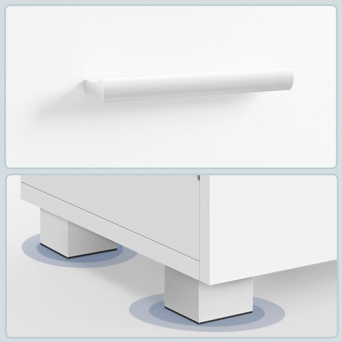 Underskab til håndvask med skuffer – hvid badeværelsesopbevaring, 3 skuffer og 2 rum, passer til vaske med/uden søjle