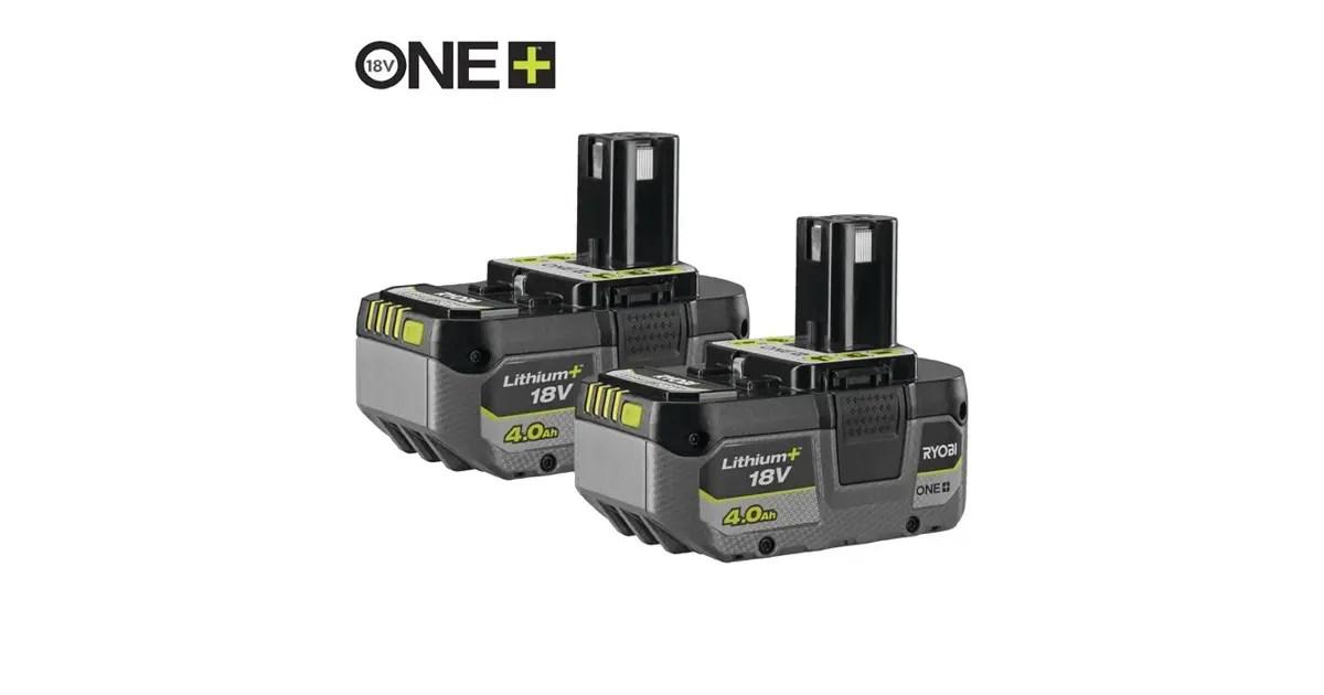 RYOBI ONE+ 18V Lithium+ batteri 4,0 Ah – sæt med 2 (RB1840X2)