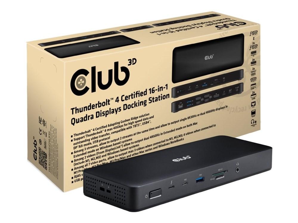 Club 3D CSV-1583 Thunderbolt 4 dockingstation - 16-i-1, sort