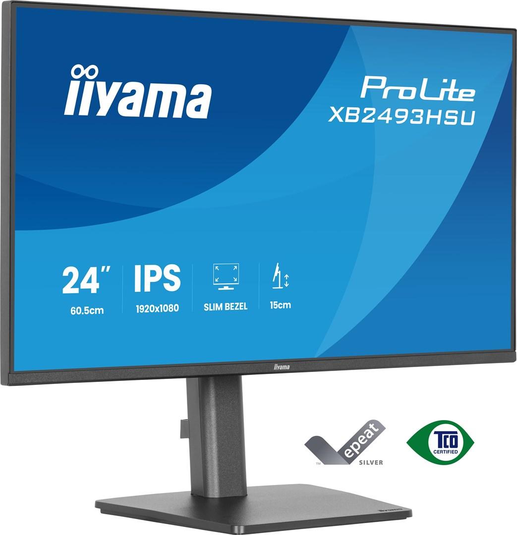 iiyama ProLite XB2493HSU-B1 23,8" Full HD IPS skærm - sort billede