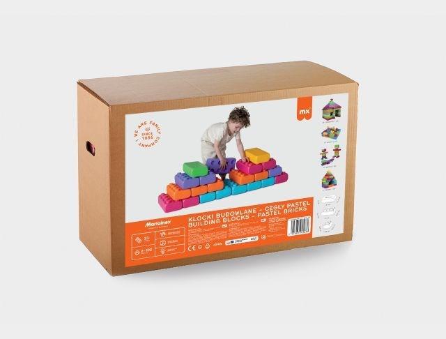 Marioinex byggeklodser “brick” - 33 pastel-farvede dele