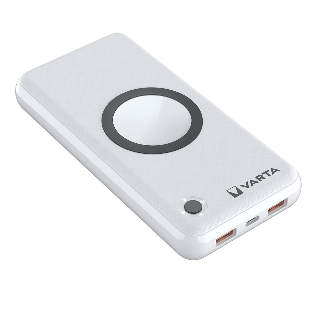 VARTA powerbank 20.000 mAh - trådløs opladning, hvid billede