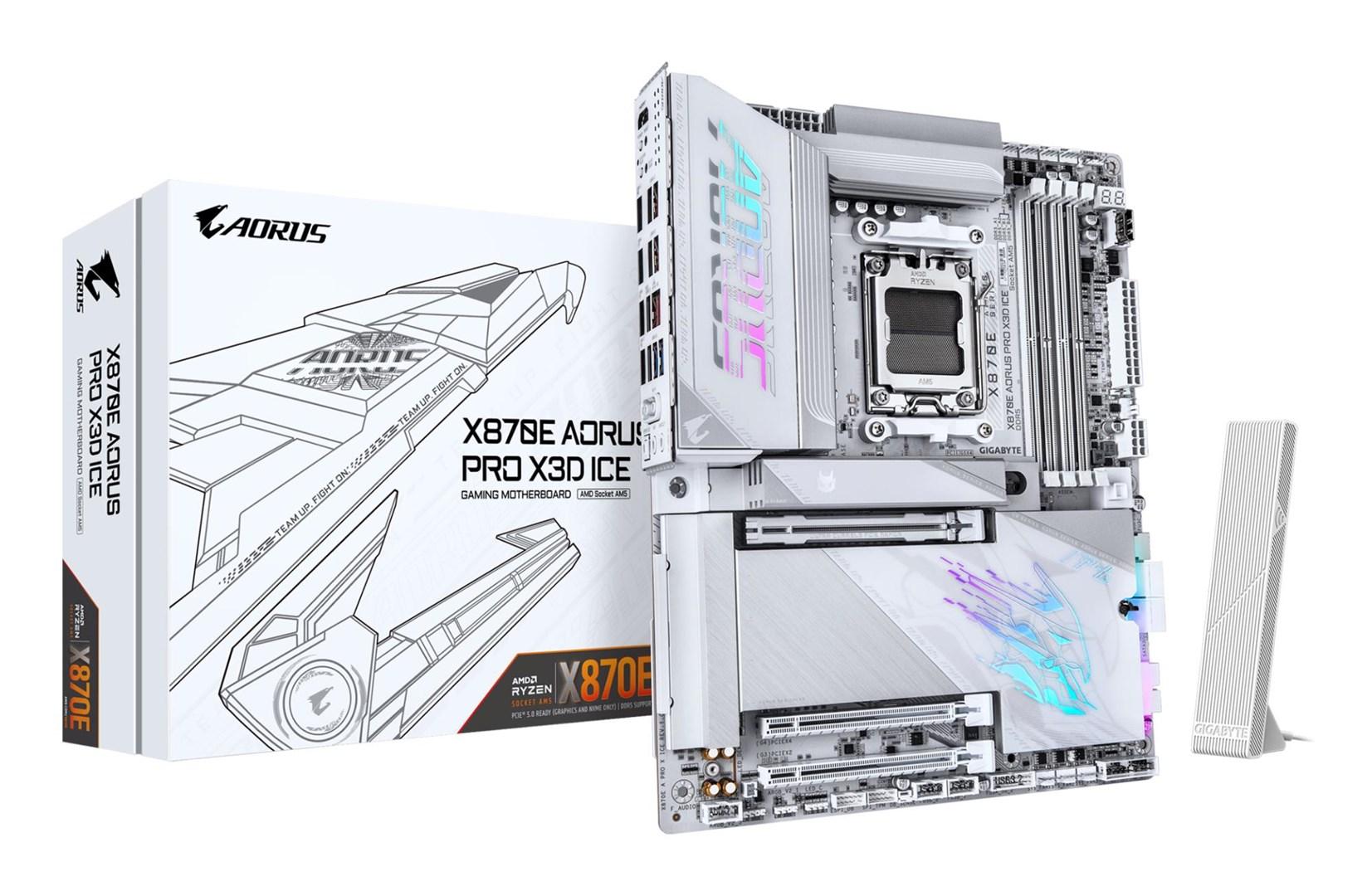 Gigabyte X870E AORUS PRO X3D ICE bundkort - AM5, ATX, DDR5 billede