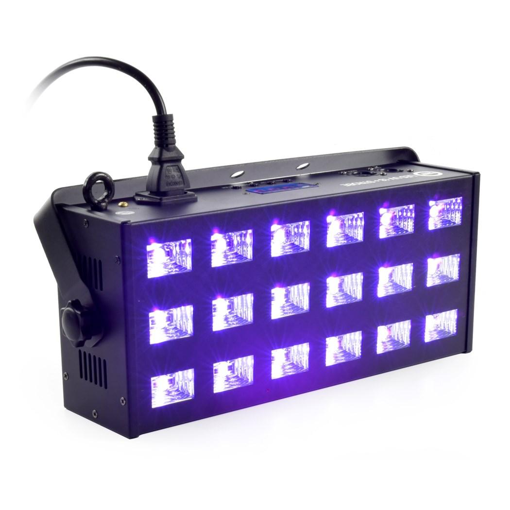 Light4Me LED UV 18x3W DMX reflektor og strobe – studiebelysning
