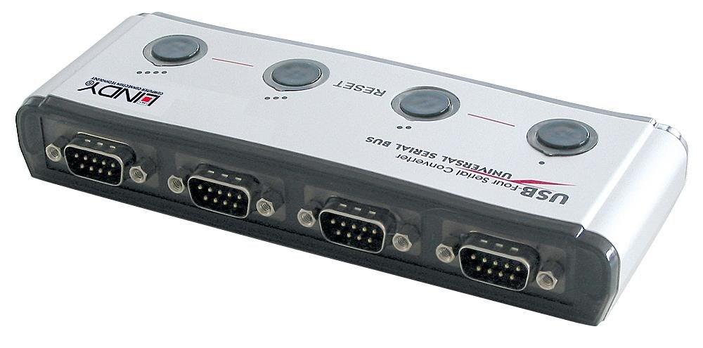 LINDY USB til seriel konverter – 4-port billede