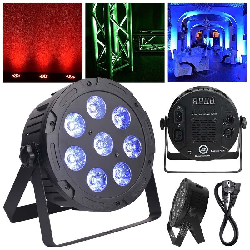 Light4Me Quad Par 8x10W MKII RGBW LED – slim flat scenelys