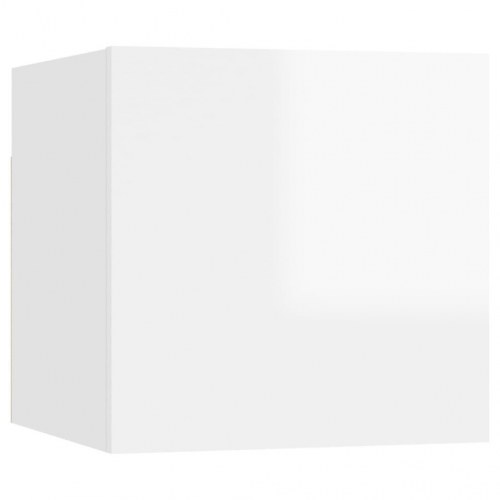Væghængte tv-skabe 8 stk. 30,5x30x30 cm hvid højglans