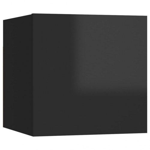 Væghængte tv-skabe 8 stk. 30,5x30x30 cm sort højglans