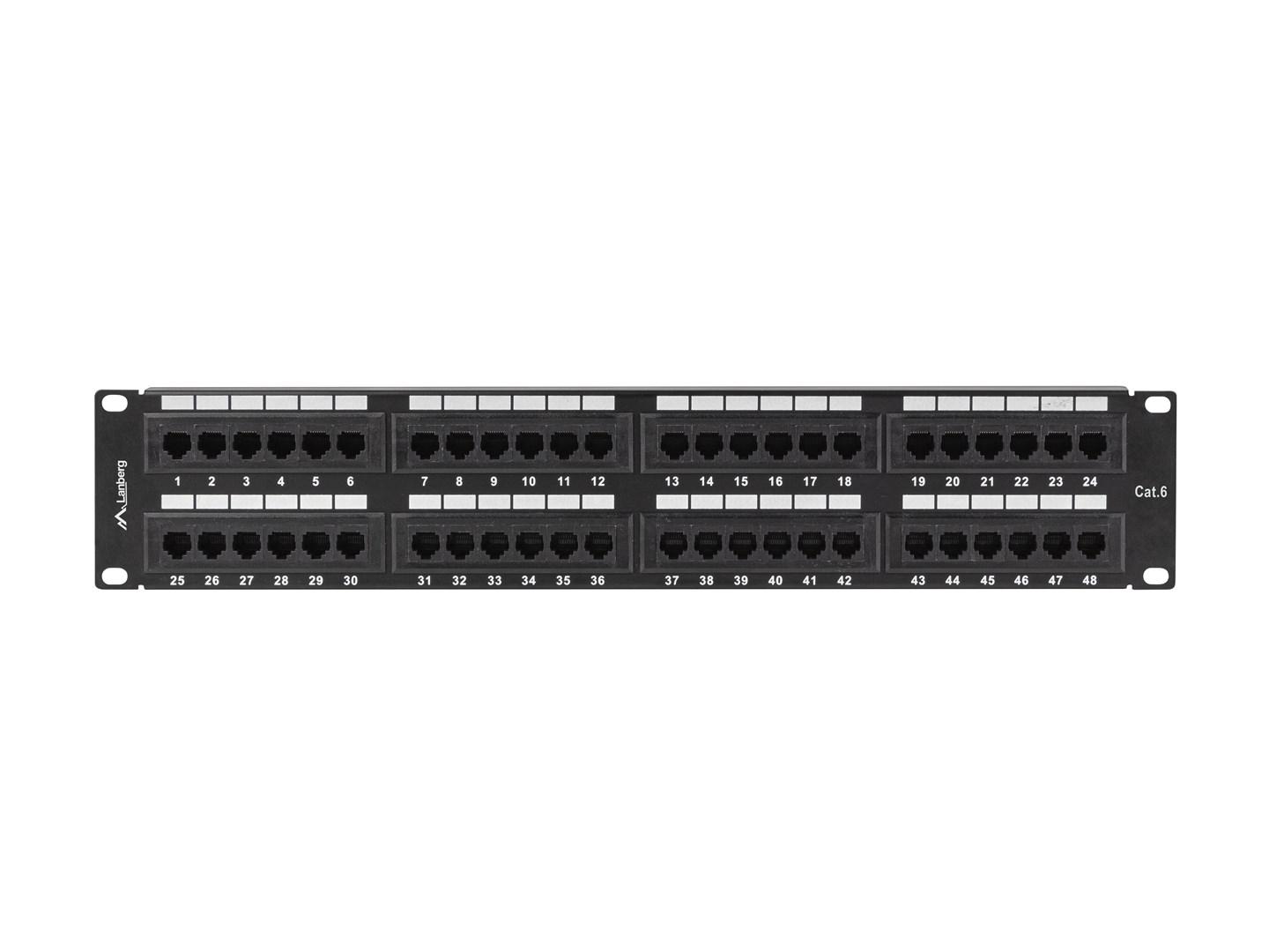 Lanberg PPU6-2048-B patchpanel - 48 porter, Cat6, 19"