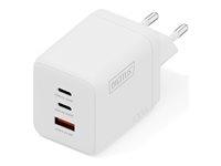 DIGITUS DA-10304 GaN vægoplader 100 W – 2x USB-C + USB-A, hvid billede