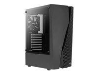 AeroCool Wave-G-BK-v1 miditower ATX kabinet - sort, hærdet glas billede