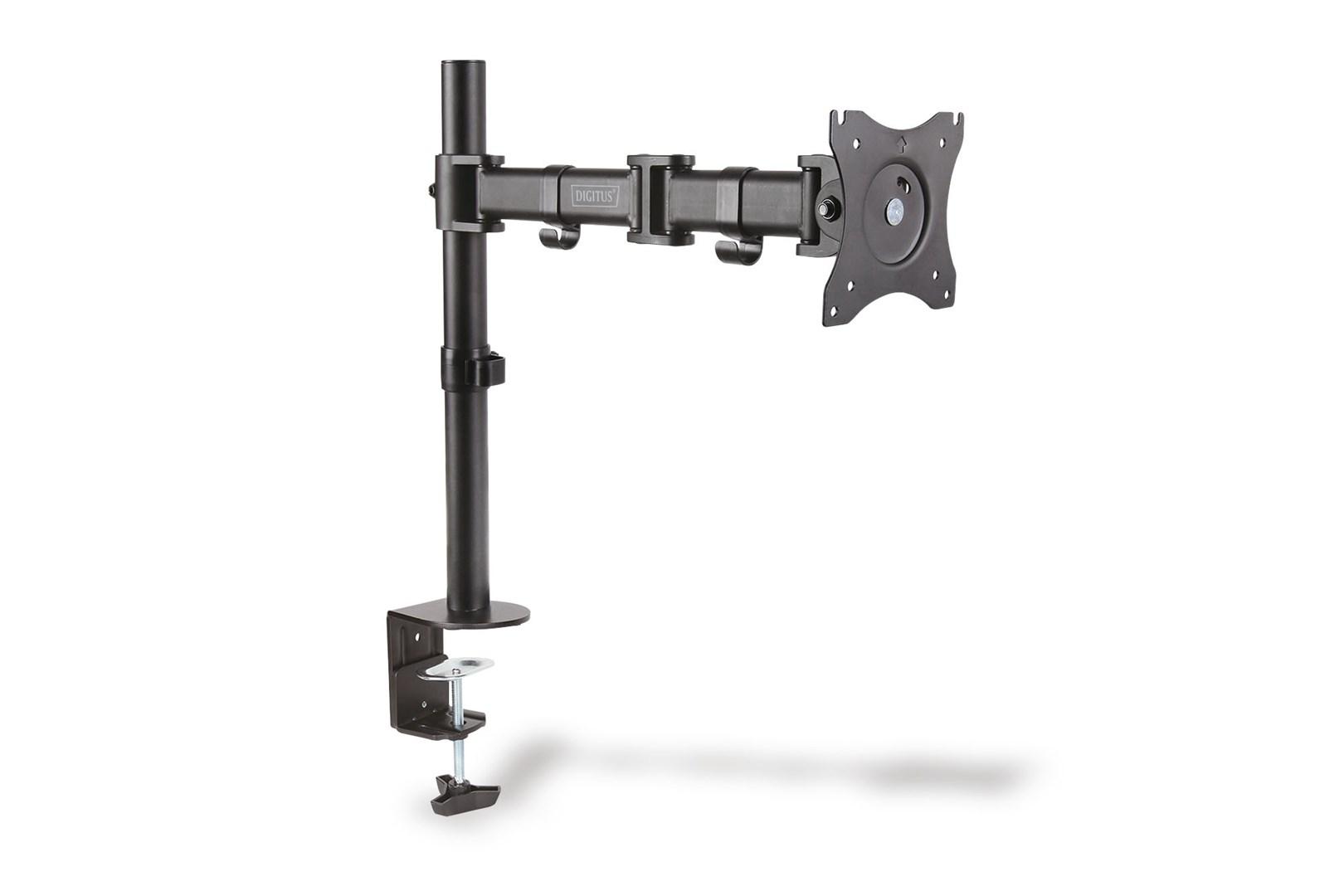 DIGITUS DA-90361 skærmholder til skrivebord – 15"–27", klemme, VESA 75/100, maks. 8 kg