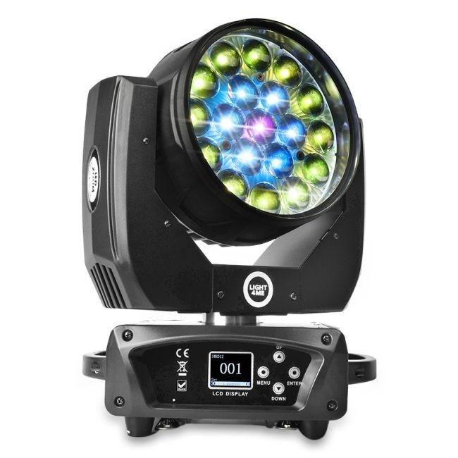 Light4Me Zoom Wash 19x15W RGBW LED moving head